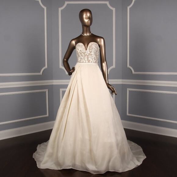 SACHIN AND BABI Giselle Ivory Strapless Ballgown Wedding Dress Size 12 - Picture 1 of 8